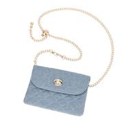 Sluxa Borsa da cintura Chian da donna, borsa in denim Fasion per donne adolescenti, borsa a tracolla da donna a scacchi., Azzurro chiaro, Medium