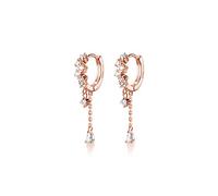SLUYNZ 925 Argento Sterling CZ Speranza Orecchini Pendere per le Donne Adolescenti Lacrima Huggie Loop Gocce Acqua Gocce Pendere Orecchini Goccia, Argento sterling, Zirconia cubica