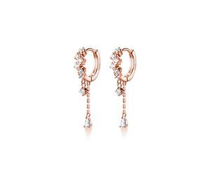 SLUYNZ 925 Argento Sterling CZ Speranza Orecchini Pendere per le Donne Adolescenti Lacrima Huggie Loop Gocce Acqua Gocce Pendere Orecchini Goccia, Argento sterling, Zirconia cubica