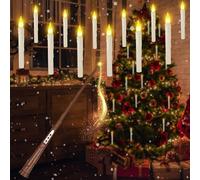 SLVCREK Candele LED Decorazione Natalizia, 12 Pezzi Candele Galleggianti con Telecomando Senza Fiamma, Floating Candles da Appendere, Candela Conica Elettrica per Natale, Decorazione Natalizia