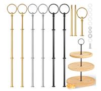 Slvoaujtk 6 Pezzi Set di Portafrutta Stile Circolare in Colori Oro Argento e Nero Funzionano Come Porta Frutta da Tavolo Alzatina per Dolci Ideale per Matrimoni e Feste