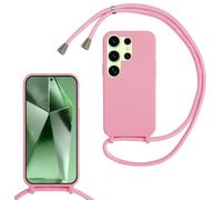 SLWYF Compatibile con Samsung Galaxy S26 Ultra Crossbody Cord, Custodia protettiva in silicone liquido con cinturino regolabile per il collo collana cover morbida per Samsung Galaxy S26 Ultra, rosa