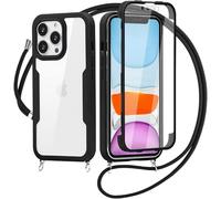SLWYF Kompatibel mit Xiaomi Redmi Note 11 Pro Plus Hülle Eingebauter displayschutz 360 Grad Rundumschutz Transparent Handyhülle, mit Kette Abnehmbar zum Umhängen Kordel Schutzhülle, Rosa