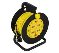 SLx Cavo di prolunga da 20 m, resistente, 4 prese IP44 da 13 A, con presa coperta termica, resistente alle intemperie, per giardino, fai da te e commercio
