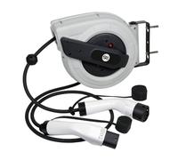 SLx EV - Bobina di cavo di ricarica da 5 m, 11 kW, tipo 2, cavo di ricarica retrattile resistente con taglio termico, protezione dalle intemperie, supporto di montaggio a parete per ricarica domestica