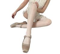 SLXLYH 1 paio di calze alte da balletto con lacci sopra il ginocchio calze addensate punta punta nessuno slittamento calzino, Come mostrato, XL-5XL