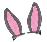 SLXLYH 2 fermagli per capelli a forma di coniglio, in feltro, per donne e ragazze, leggeri, antiscivolo, accessori per capelli a forma di cartone animato, per uso quotidiano (grigio)