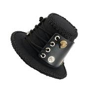SLXLYH Cappello a cilindro vittoriano punk con ingranaggi industriali fatti a mano fantasy cosplay per feste di Halloween accessori in costume (nero)