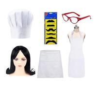 SLXLYH Cappello da cuoco grembiule da cuoco barba chef accessori costume chef costume Halloween festa carnevale compleanno