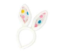 SLXLYH Cerchietto con orecchie di coniglio in peluche pasquale, morbido, per donne e ragazze, per cosplay, Halloween, tutti i giorni (pois colorati)