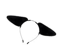 SLXLYH Cerchietto elastico per capelli a forma di orecchie, per feste, alla moda, per donne e ragazze (nero)