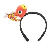 SLXLYH Cerchietto per capelli in peluche con carpa 3D che si illumina, per feste di compleanno, copricapo da donna, per lavare il viso, per bambini, divertente copricapo (rosso)