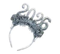 SLXLYH Cerchietto scintillante per Capodanno 2026, con numeri di festival, per adulti e bambini, feste di Natale, colore: argento