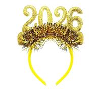 SLXLYH Cerchietto scintillante per Capodanno 2026, con numeri di festival, per adulti e bambini, feste di Natale, colore: giallo