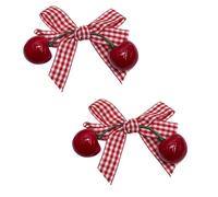 SLXLYH Confezione da 2 fermagli per capelli a scacchi con ciliegie con impugnatura in metallo, antiscivolo, graziose mollette per ragazze e donne da indossare tutti i giorni