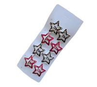 SLXLYH Confezione da 8 fermagli per capelli in metallo a forma di stella, a forma di goccia, antiscivolo, con stampa animale, ornamento per capelli per donne e ragazze (stella a cinque punte re)