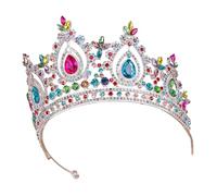 SLXLYH Corone da sposa con strass, corone da principesse, corone per capelli, per matrimoni e feste (colori misti su argento)