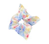 SLXLYH Elastico per capelli con motivo floreale e dipinto a olio, in morbido tessuto, per donne e ragazze, elegante accessorio per capelli (blu)