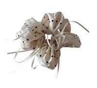 SLXLYH Elastico per capelli elegante con fiocco rotondo a pois neri e bianchi, in tessuto ad alta elasticità, per donne e ragazze (come mostrato)