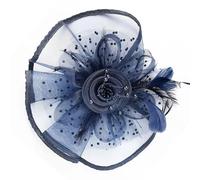 SLXLYH Elegante cappello fascinator da donna con piume, per feste da tè e cocktail, con design a rete, per occasioni formali e riunioni (Tibet)