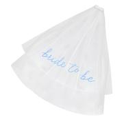 SLXLYH Elegante velo da sposa in pizzo con design a doppio strato, pettine sicuro per cerimonia nuziale, Halloween, feste in costume (velo azzurro)