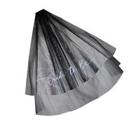 SLXLYH Elegante velo da sposa in pizzo con design a doppio strato, pettine sicuro per cerimonia nuziale, Halloween, feste in costume (fiocco di neve nero)