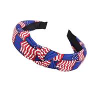 SLXLYH Fascia per capelli da donna, con bandiera patriottica, colore rosso, bianco, blu, accessorio per capelli per il 4 luglio (blu)
