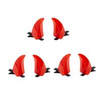 SLXLYH Fermaglio per capelli a forma di corno del diavolo, per Halloween, Natale, cosplay, feste in costume, accessori per feste in maschera, 3 paia (rosso)