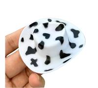 SLXLYH Fermaglio per capelli a forma di piccolo cappello da cowgirl, accessorio per capelli da sposa, feste in maschera, decorazione per acconciature (mucca bianca e nera)
