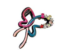 SLXLYH Fermaglio per capelli con fiocchi di strass scintillanti con presa sicura, per donne e ragazze, pratico fermaglio in resina per coda di cavallo