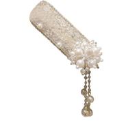 SLXLYH Fermaglio per capelli con perle lussuose e perle, elegante, per feste di compleanno, con fiori e cristalli, ideale per matrimoni (perle bianche)