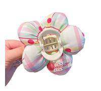 SLXLYH Molletta per capelli in stile giapponese, imbottita, a forma di fiore, per donne e ragazze, forte tenuta, accessori in tessuto, pinza per capelli fine (verde)