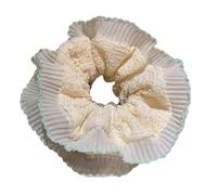 SLXLYH Popolare pizzo scrunchies doppio strato elastico per capelli per eventi formali grandi chignon elastici per capelli per abbigliamento formale e tempo libero (pizzo verde)