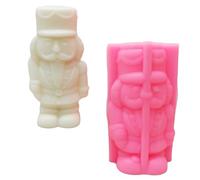 SLXLYH Stampi in silicone, a forma di soldato schiaccianoci di Natale, stampo compatto in silicone a forma di soldato per candele profumate (S)