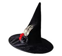 SLXLYH Trend Teen Witch Hat con teschio mano rosa moda adulto adolescente strega cappello Halloween carnevale cosplay cappello
