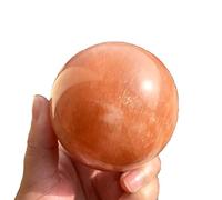 SLXWSXZE 1 PZ Crystalsstones Sfera Sfera Arancione Islanda Lucidante Naturale for La Decorazione Domestica NaturalCrystal Cristalli Reiki (Size : 75-80mm)