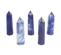 SLXWSXZE Ornamenti di Cristallo 1pc 80mm-90mm Blu Pietra di Fusione Colonna di Cristallo Punto Originale Cristalli Reiki