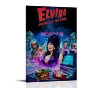 SLYASZX Elvira - Poster su tela con scritta "Mistress Of The Dark", decorazione artistica da appendere, per casa, soggiorno, camera da letto, sala da pranzo, con cornice, stile 40 x 60 cm
