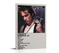 SLYASZX Jeff Buckley Grace - Poster su tela, pittura ad olio, decorativa, da appendere, per casa, soggiorno, camera da letto, sala da pranzo, con cornice, stile 40 x 60 cm