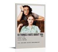 SLYASZX Poster su tela con scritta in inglese "10 Things I Hate About You", pittura artistica da appendere, per casa, soggiorno, camera da letto, sala da pranzo, con cornice, stile 20 x 30 cm