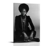 SLYASZX Poster su tela di Nina Simone, dipinto ad olio, decorativo, da appendere, per casa, soggiorno, camera da letto, sala da pranzo, con cornice, stile 30 x 45 cm
