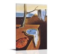 SLYASZX Poster su tela, motivo: La persistenza della memoria di Salvador Dalí, pittura artistica da appendere, per casa, soggiorno, camera da letto, sala da pranzo, con cornice, stile 50 x 75 cm