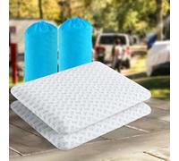 Slybear Cuscino sottile in memory foam, 2 cuscini da viaggio 40 x 60 x 7 cm, morbido cuscino ortopedico per un sonno riposante, cuscino cervicale con borsa per viaggi, yoga, meditazione, con