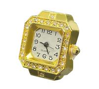 SLYHHZHMY 2 pezzi Orologio Da Donnas Semplice Anello Da Orologio Quadrato Cinturino Allungabile Da Indossare Con Precisione Cronometro (Couleur or)