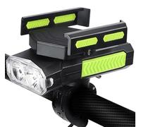 SLYHHZHMY Luce per Bicicletta E Supporto per Telefono Cinque in Uno Un Accessorio per Biciclette Che Combina Luce per Bicicletta, Supporto per Telefono, Ricarica, Clacson E Luce di Emergenza (Verde)