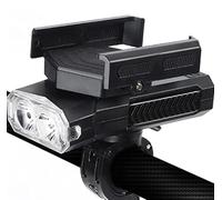 SLYHHZHMY Luce per Bicicletta E Supporto per Telefono Cinque in Uno Un Accessorio per Biciclette Che Combina Luce per Bicicletta, Supporto per Telefono, Ricarica, Clacson E Luce di Emergenza (Nero)