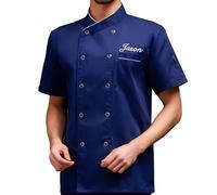 Slyzzcjb Cappotto da cuoco ricamato personalizzato Giacca da cuoco personalizzata Hotel cucina ristorante lavoro uniforme camicia per uomini donne