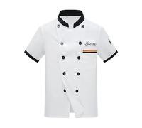 Slyzzcjb Cappotto da cuoco ricamato personalizzato Giacca da cuoco personalizzata Hotel cucina ristorante lavoro uniforme camicia per uomini donne Divisa cuoco uomo