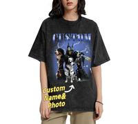 Slyzzcjb Magliette da T Rap Bootleg Personalizzate, Maglietta con la Faccia della Ragazza Personalizzata per Il Ragazzo, Maglietta Grafica Vintage Personalizzata con Foto