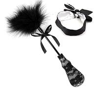 SM Bondage Flogger Pizzo Modello Erotico di Cuoio Whip con Piuma Tickler Pelle Hand Spanking Slapper Paddle Giocattoli Del Sesso Accessori per BDSM SM Adulti con Occhi bendati Maschera